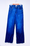 Jeans ample bleu foncé à taille hautejambe évasée (s)-H&M-La Penderie du Paradis 🕊