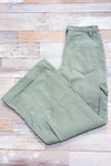 Jeans cargo kaki jambe ample à taille haute (xs)-Refuge-La Penderie du Paradis 🕊