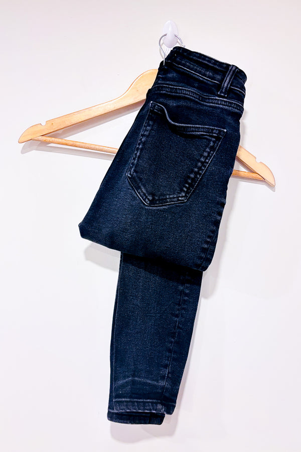 Jeans noir jambe étroite à taille haute (xs)-Zara-La Penderie du Paradis 🕊