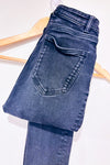 Jeans noir jambe étroite à taille haute (xs)-Zara-La Penderie du Paradis 🕊