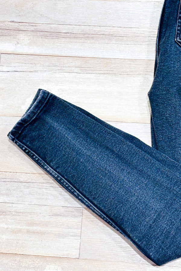 Jeans noir jambe étroite à taille haute (xs)-Zara-La Penderie du Paradis 🕊