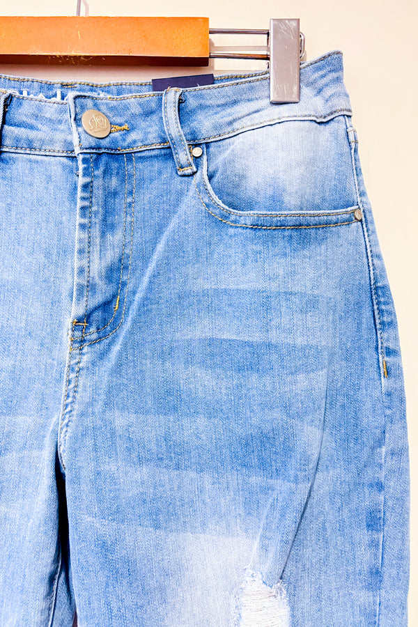 Jeans boyfriend troués bleu pâle jambe étroite (s)-Rhodanthe-La Penderie du Paradis 🕊