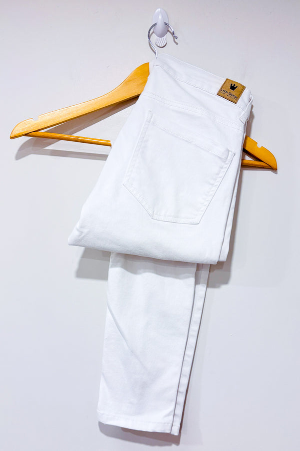 Jeans blanc jambe étroite (xs) seconde main - Lady Dutch- La Penderie du Paradis
