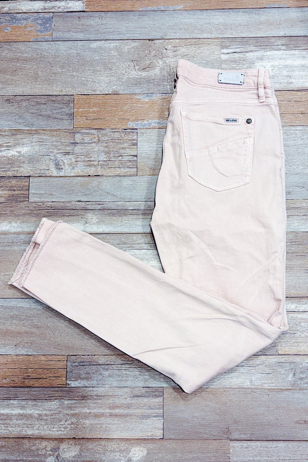 Jeans court Rachelle usé rose jambe étroite (m)* seconde main - Garcia- La Penderie du Paradis