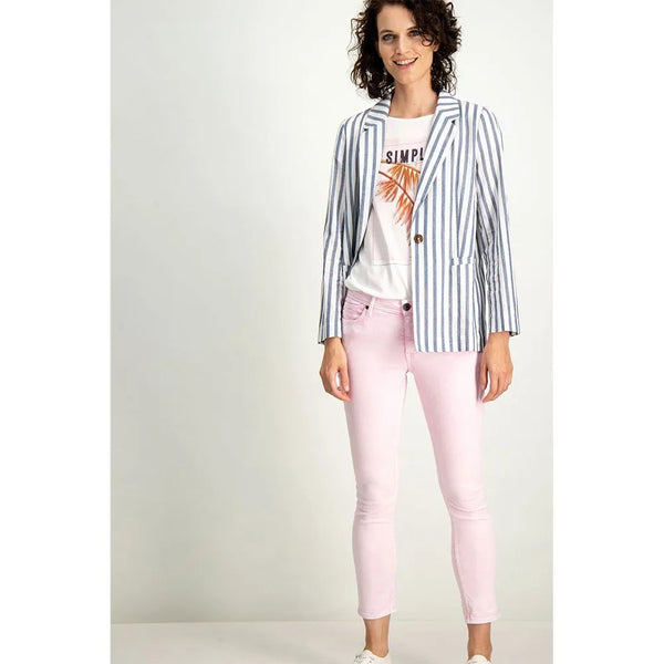 Jeans court Rachelle usé rose jambe étroite (m)* seconde main - Garcia- La Penderie du Paradis