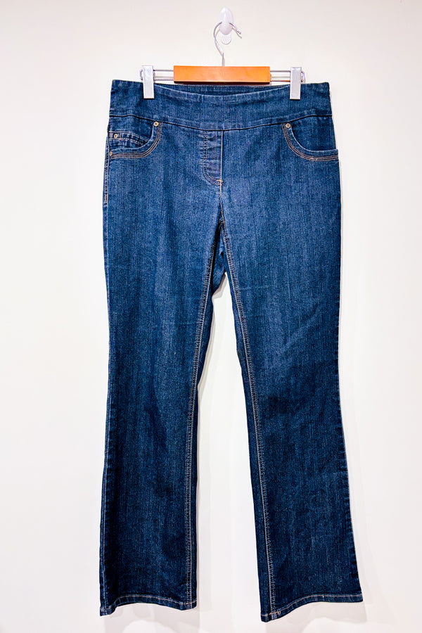 Jeans pull on bleu foncé jambe droite (m) seconde main - Contrast- La Penderie du Paradis