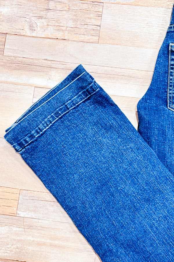 Jeans bleu foncé jambe ample seconde main - H&M- La Penderie du Paradis