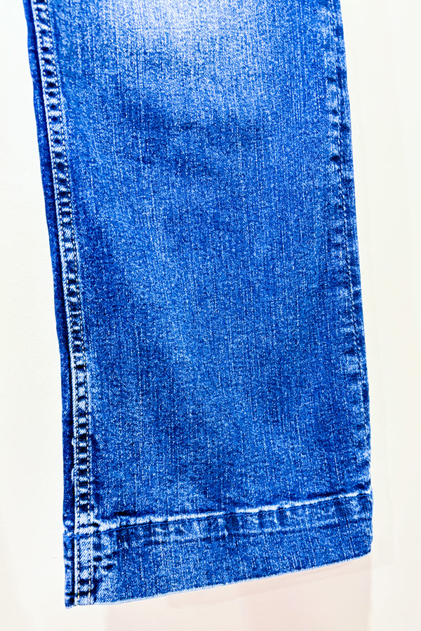 Jeans bleu foncé jambe ample seconde main - H&M- La Penderie du Paradis