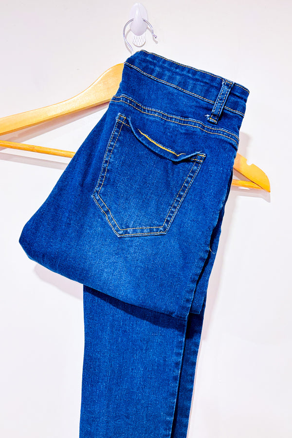 Jeans bleu foncé jambe étroite seconde main - SHEIN- La Penderie du Paradis