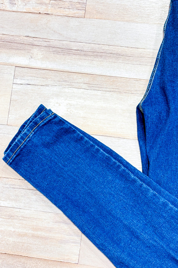 Jeans bleu foncé jambe étroite seconde main - SHEIN- La Penderie du Paradis