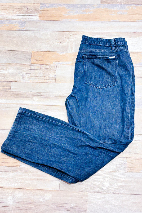 Jeans bleu foncé jambe droite* seconde main - Calvin Klein- La Penderie du Paradis