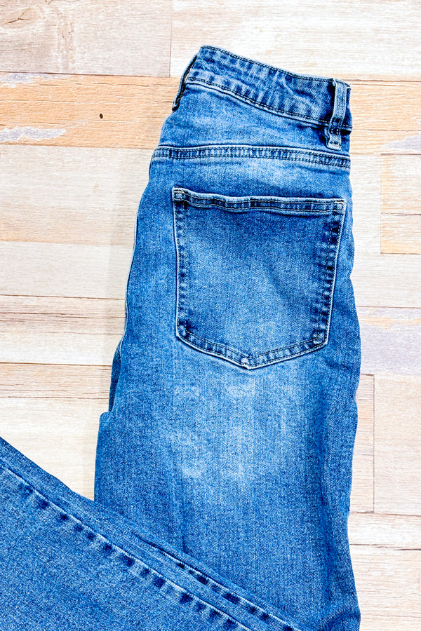 Jeans bleu pâle à taille haute jambe étroite seconde main - Black Tape- La Penderie du Paradis