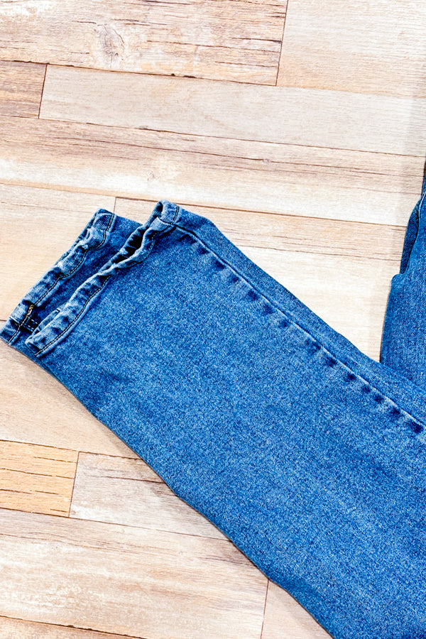 Jeans bleu pâle à taille haute jambe étroite seconde main - Black Tape- La Penderie du Paradis