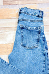 Jeans bleu pâle à taille haute seconde main - Re/Used- La Penderie du Paradis