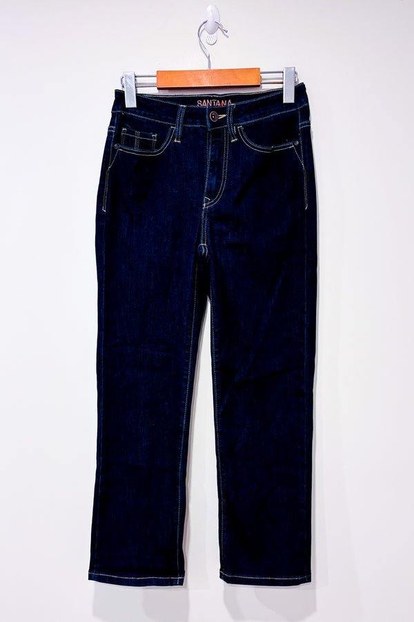 Jeans bleu foncé jambe droite seconde main - Santana Jeans- La Penderie du Paradis