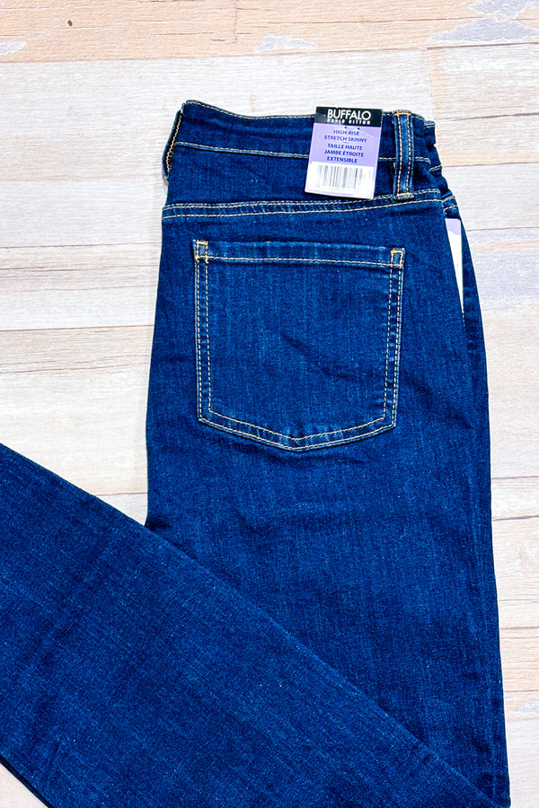 Jeans bleu foncé jambe étroite Mollie à taille haute* seconde main - Buffalo David Bitton- La Penderie du Paradis