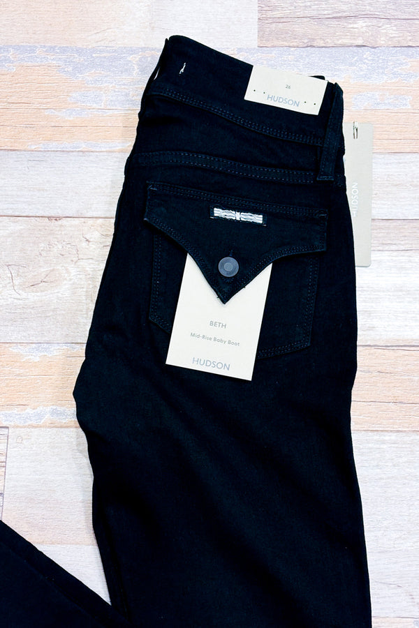 Jeans noir Beth Baby Boot à taille mi-haute* seconde main - Hudson- La Penderie du Paradis