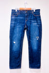 Jeans boyfriend bleu foncé effet usé * seconde main - GAP- La Penderie du Paradis
