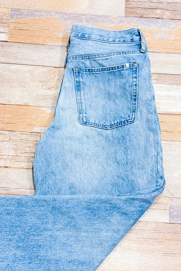 Jeans taille haute jambe large bleu pâle* seconde main - Everlane- La Penderie du Paradis