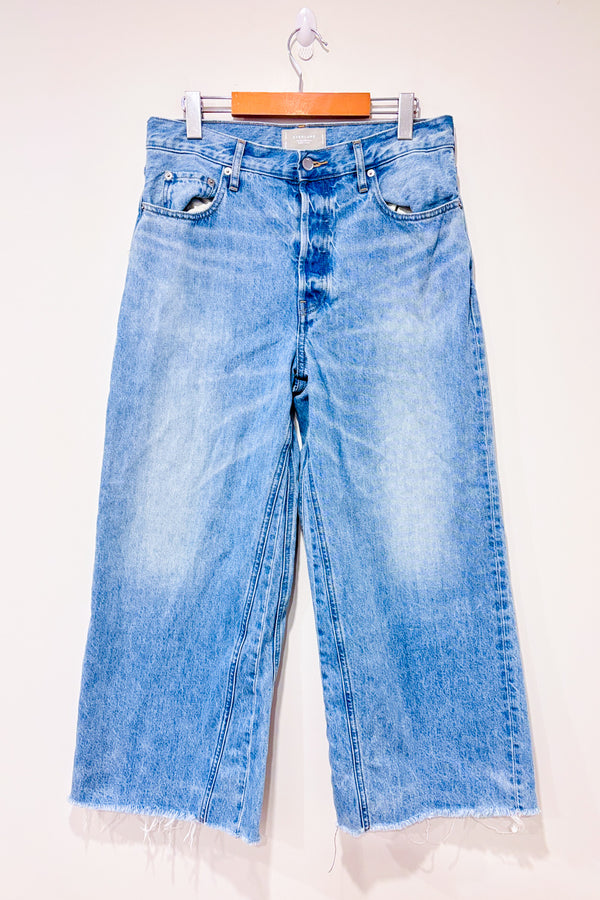 Jeans taille haute jambe large bleu pâle* seconde main - Everlane- La Penderie du Paradis