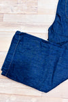 Jeans taille élastique jambe large bleu foncé seconde main - Zara- La Penderie du Paradis
