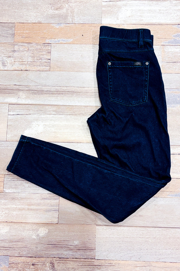 Jegging bleu foncé jambe étroite seconde main - Hue- La Penderie du Paradis