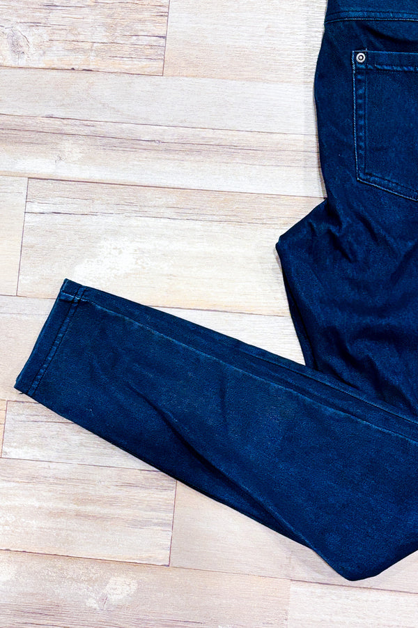 Jegging bleu foncé jambe étroite seconde main - Hue- La Penderie du Paradis