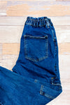 Jeans jogger bleu taille haute à poches cargo* seconde main - Blumind- La Penderie du Paradis