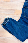 Jeans jogger bleu taille haute à poches cargo* seconde main - Blumind- La Penderie du Paradis
