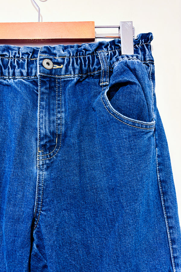 Jeans jogger bleu taille haute à poches cargo* seconde main - Blumind- La Penderie du Paradis