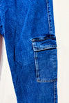 Jeans jogger bleu taille haute à poches cargo* seconde main - Blumind- La Penderie du Paradis