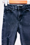 Jeans skinny noir taille haute effet usé seconde main - Dynamite- La Penderie du Paradis