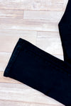 Jeans noir jambe évasée à taille régulière seconde main - Jeaniologie- La Penderie du Paradis