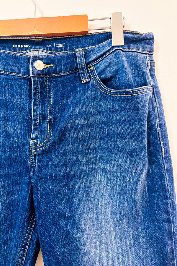Jeans Wow Boyfriend bleu foncé à taille régulière seconde main - Old Navy- La Penderie du Paradis