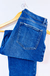 Jeans bleu foncé à taille haute coupe moderne seconde main - Joe Fresh- La Penderie du Paradis