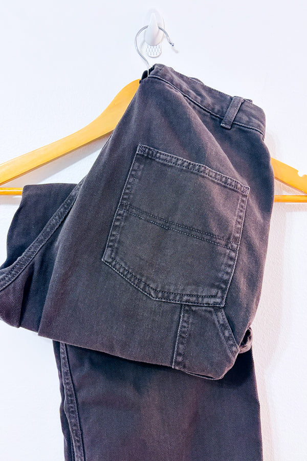 Jeans cargo noir délavé à taille haute seconde main - Garage- La Penderie du Paradis