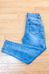 Jeans bleu pâle jambe étroite à taille haute seconde main - Moon Girl- La Penderie du Paradis