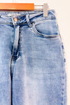 Jeans bleu pâle jambe étroite à taille haute seconde main - Moon Girl- La Penderie du Paradis