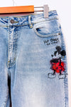 Jeans droit bleu pâle Mickey Mouse* seconde main - Desigual- La Penderie du Paradis