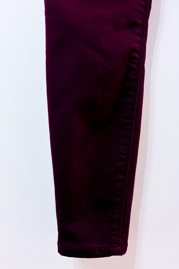 Pantalon bourgogne extensible à jambe étroite* seconde main - Design Lab- La Penderie du Paradis