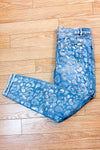 Jeans bleu pâle à motif paisley doré* seconde main - Melanie Lyne- La Penderie du Paradis