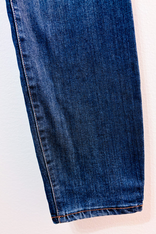 Jean taille haute bleu délavé effet usé seconde main - Reitmans- La Penderie du Paradis