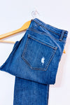 Jean taille haute bleu délavé effet usé seconde main - Reitmans- La Penderie du Paradis