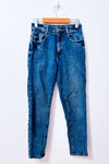 Jeans bleu foncé à taille haute* seconde main - Zara- La Penderie du Paradis