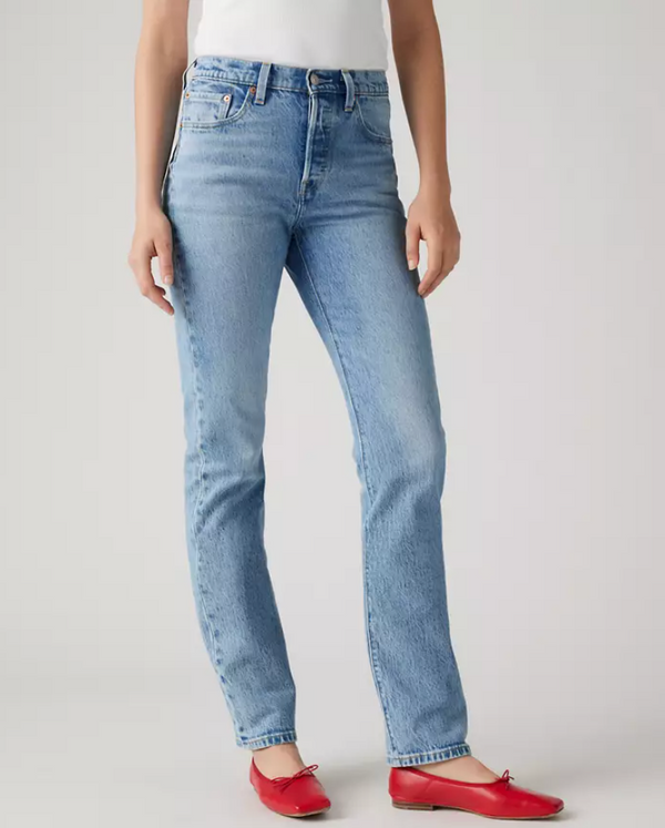 Jeans bleu pâle droit 501 Original à taille haute* seconde main - Levi's- La Penderie du Paradis