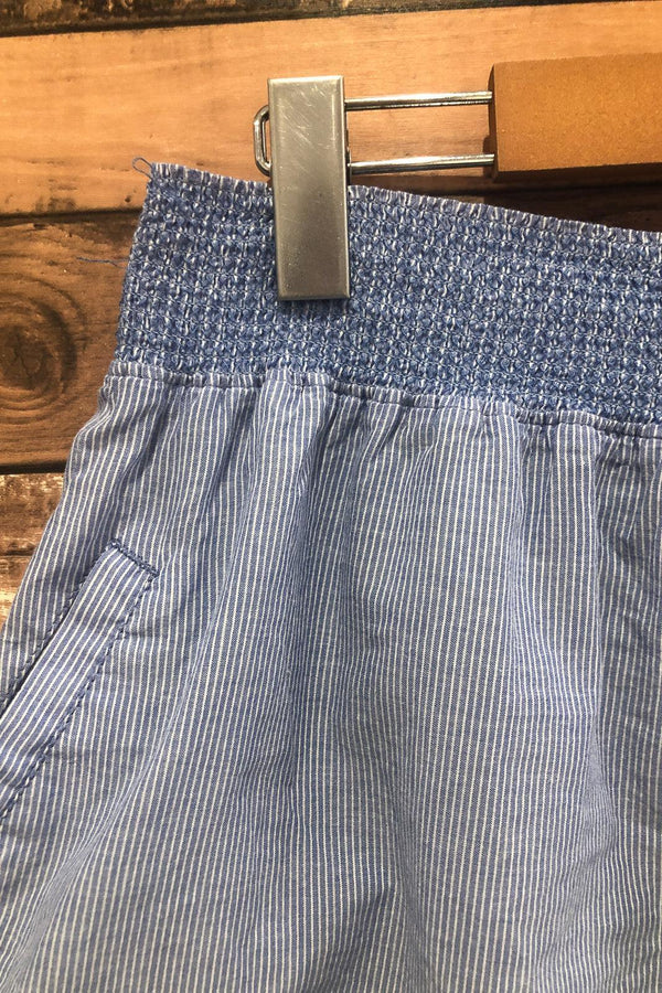Jupe fluide rayée blanche et bleue taille élastique (l) seconde main Garage