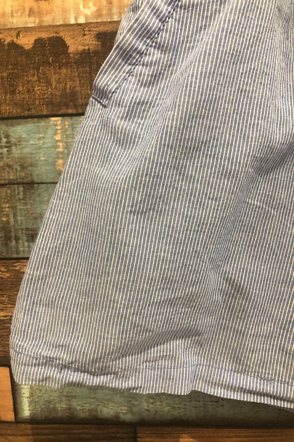 Jupe fluide rayée blanche et bleue taille élastique (l) seconde main Garage