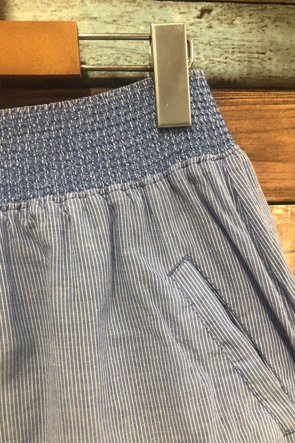Jupe fluide rayée blanche et bleue taille élastique (l) seconde main Garage