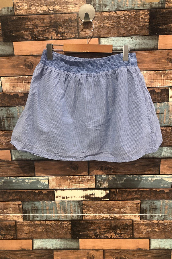 Jupe fluide rayée blanche et bleue taille élastique (l) seconde main Garage