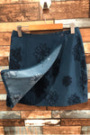 Jupe portefeuille bleue fleurie (m) seconde main Daniel Hechter 